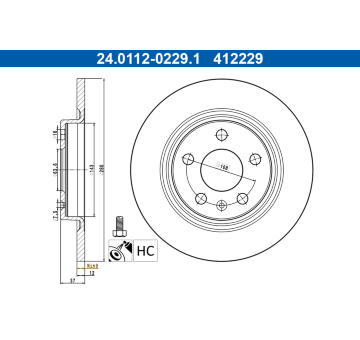 Brzdový kotouč ATE 24.0112-0229.1