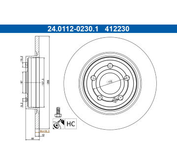 Brzdový kotouč ATE 24.0112-0230.1