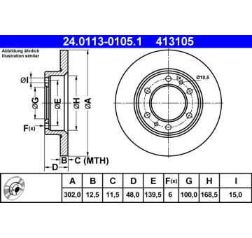 Brzdový kotouč ATE 24.0113-0105.1