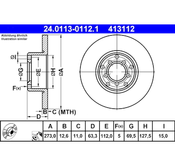 Brzdový kotouč ATE 24.0113-0112.1