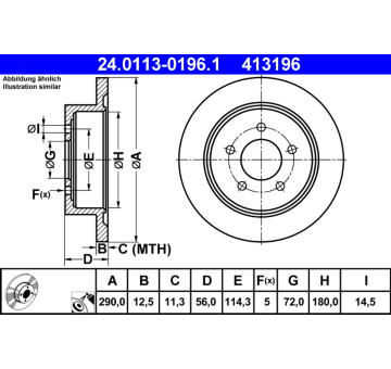 Brzdový kotouč ATE 24.0113-0196.1