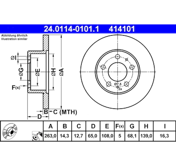 Brzdový kotouč ATE 24.0114-0101.1