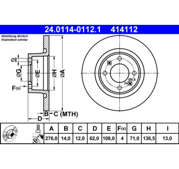 Brzdový kotouč ATE 24.0114-0112.1