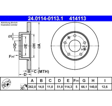 Brzdový kotouč ATE 24.0114-0113.1