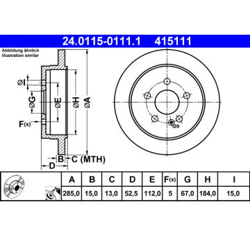 Brzdový kotouč ATE 24.0115-0111.1