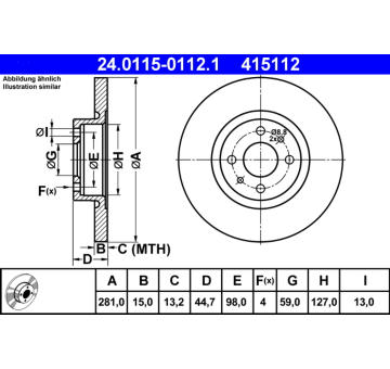 Brzdový kotouč ATE 24.0115-0112.1