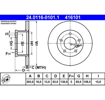 Brzdový kotouč ATE 24.0116-0101.1