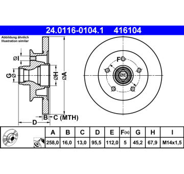 Brzdový kotouč ATE 24.0116-0104.1