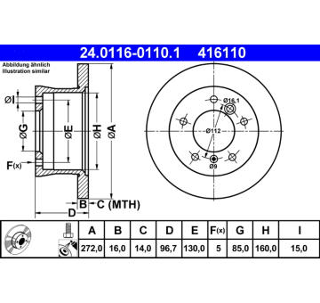 Brzdový kotouč ATE 24.0116-0110.1