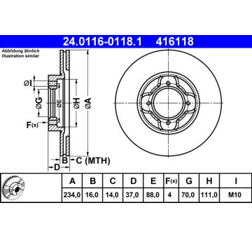 Brzdový kotouč ATE 24.0116-0118.1