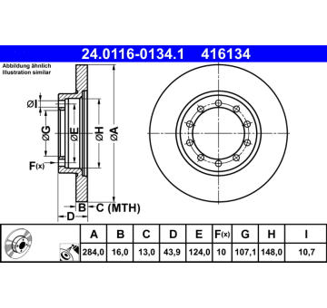 Brzdový kotouč ATE 24.0116-0134.1