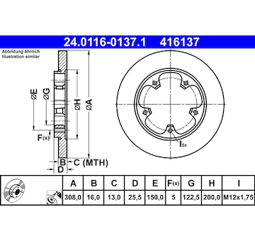 Brzdový kotouč ATE 24.0116-0137.1