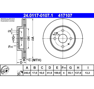 Brzdový kotouč ATE 24.0117-0107.1