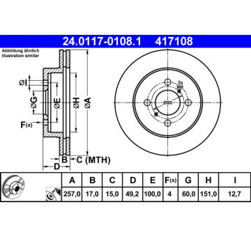 Brzdový kotouč ATE 24.0117-0108.1