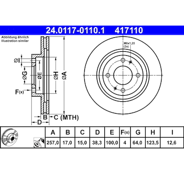 Brzdový kotouč ATE 24.0117-0110.1