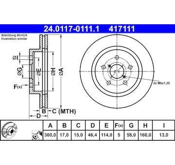 Brzdový kotouč ATE 24.0117-0111.1