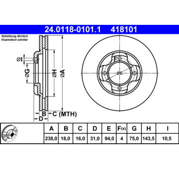 Brzdový kotouč ATE 24.0118-0101.1