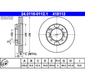 Brzdový kotouč ATE 24.0118-0112.1