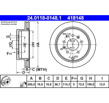 Brzdový kotouč ATE 24.0118-0148.1