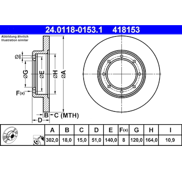 Brzdový kotouč ATE 24.0118-0153.1