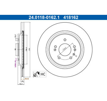 Brzdový kotouč ATE 24.0118-0162.1
