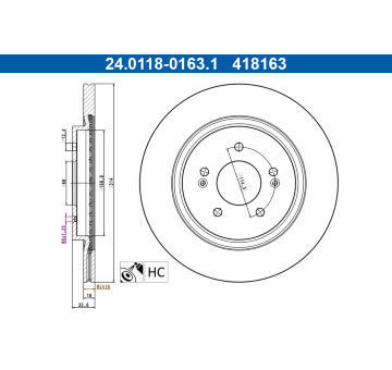 Brzdový kotouč ATE 24.0118-0163.1