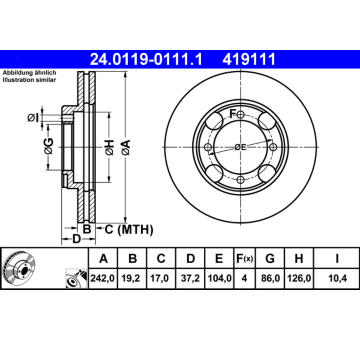 Brzdový kotouč ATE 24.0119-0111.1