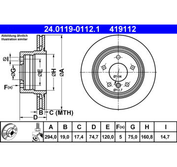 Brzdový kotouč ATE ATE 24.0119-0112.1