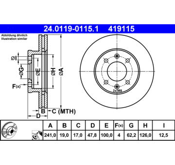 Brzdový kotouč ATE 24.0119-0115.1