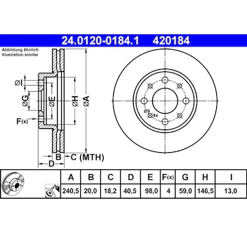 Brzdový kotouč ATE 24.0120-0184.1