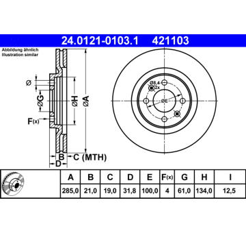 Brzdový kotouč ATE 24.0121-0103.1