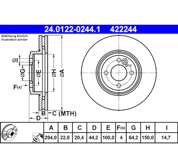 Brzdový kotouč ATE 24.0122-0244.1