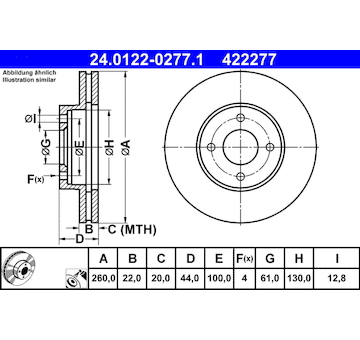 Brzdový kotouč ATE 24.0122-0277.1