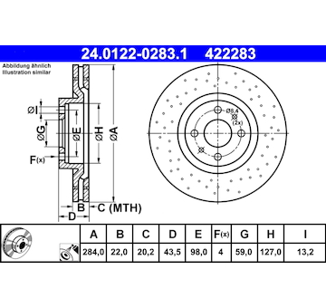 Brzdový kotouč ATE 24.0122-0283.1