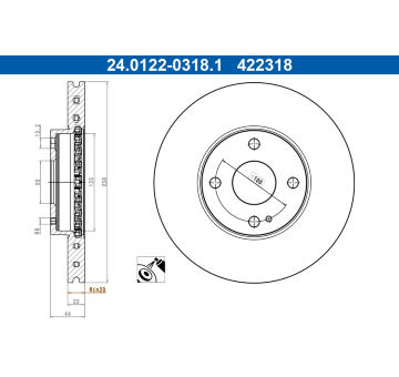 Brzdový kotouč ATE 24.0122-0318.1