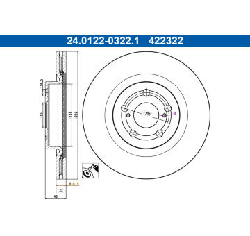 Brzdový kotouč ATE 24.0122-0322.1