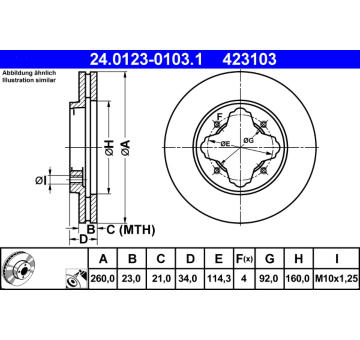 Brzdový kotouč ATE 24.0123-0103.1