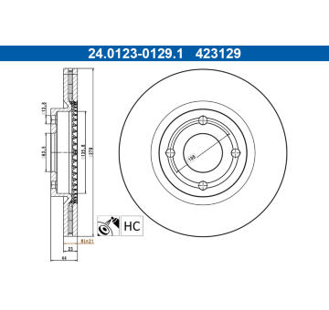 Brzdový kotúč ATE 24.0123-0129.1
