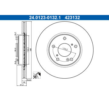 Brzdový kotúč ATE 24.0123-0132.1