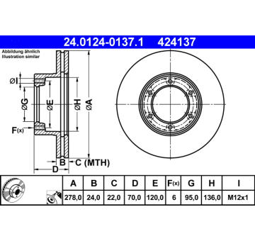 Brzdový kotouč ATE 24.0124-0137.1