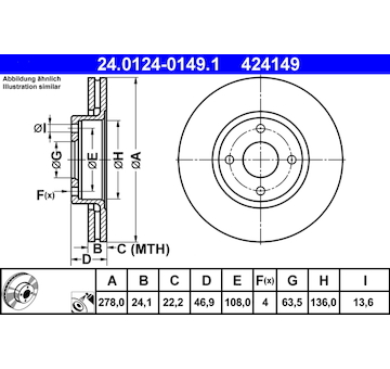 Brzdový kotouč ATE 24.0124-0149.1
