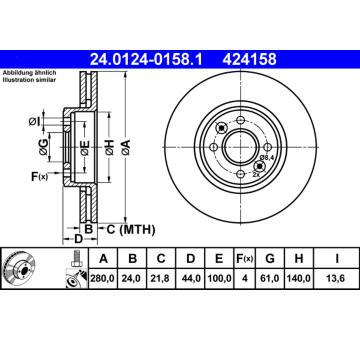 Brzdový kotouč ATE 24.0124-0158.1