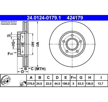 Brzdový kotouč ATE 24.0124-0179.1