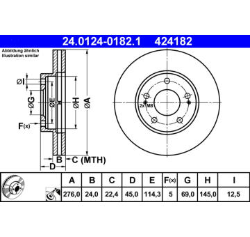 Brzdový kotouč ATE 24.0124-0182.1
