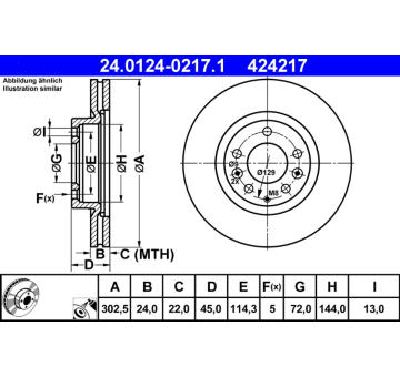 Brzdový kotouč ATE 24.0124-0217.1