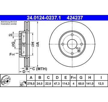 Brzdový kotouč ATE 24.0124-0237.1