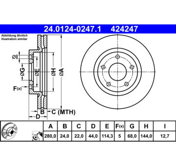 Brzdový kotouč ATE 24.0124-0247.1