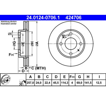 Brzdový kotouč ATE 24.0124-0706.1