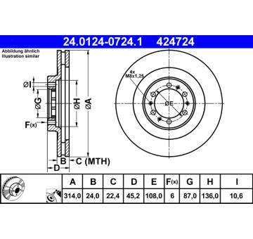 Brzdový kotouč ATE 24.0124-0724.1