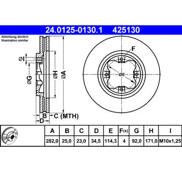 Brzdový kotouč ATE 24.0125-0130.1